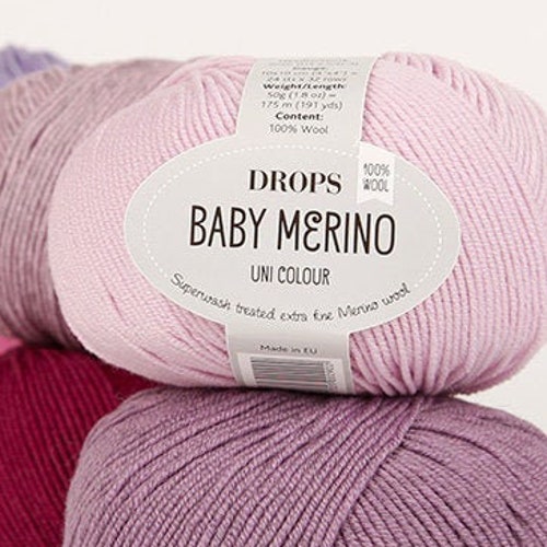 Superwash Merino Wool DROPS Baby Merino Sport Weight Yarn Etsy
