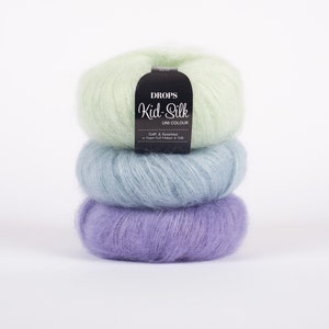 DROPS Kid Silk Mohair yarn, Kid mohair, DROPS Kid-Silk, Lace yarn, Mohair silk yarn, Knitting yarn, Yarn for knitting, Super kid mohair