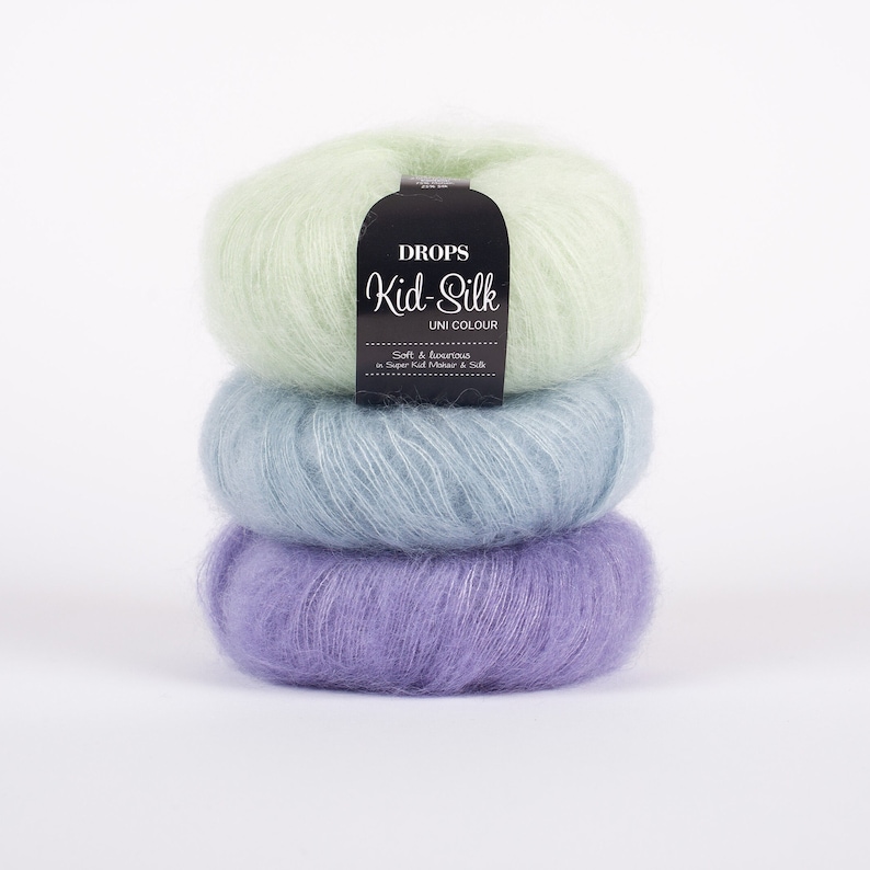 DROPS Kid Silk Mohair yarn, Kid mohair, DROPS Kid-Silk, Lace yarn, Mohair silk yarn, Knitting yarn, Yarn for knitting, Super kid mohair image 1