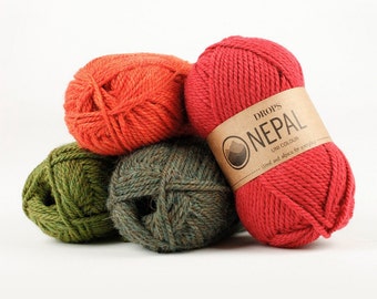 DROPS Nepal - Wool yarn - Knitting yarn - Aran weight yarn - Worsted yarn - Soft yarn - Warm yarn - Winter knitting - Knitting yarn wool