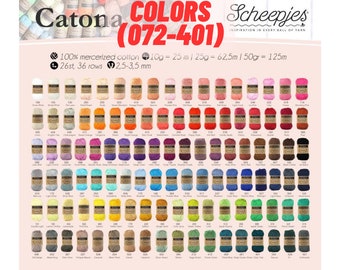 Scheepjes 50 g Catona 100% cotton yarn knitting crochet amigurumi toys baby clothes blankets,  colors 072-401