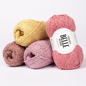 Linen Blend Yarn DROPS Belle Yarn Cotton Viscose Linen Blend DK Weight 50g Skein 120m, Soft Breathable Yarn for Knitting & Crochet Projects
