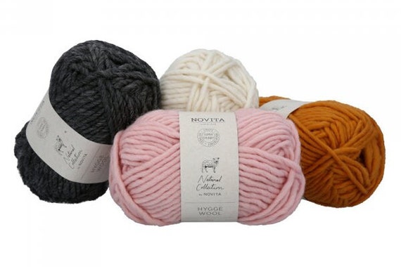 Fil de laine, fil à tricoter super épais Novita Hygge Wool, fil à tricoter  super volumineux, fil à pli unique, fil lavable en machine, fil de laine  pure -  France