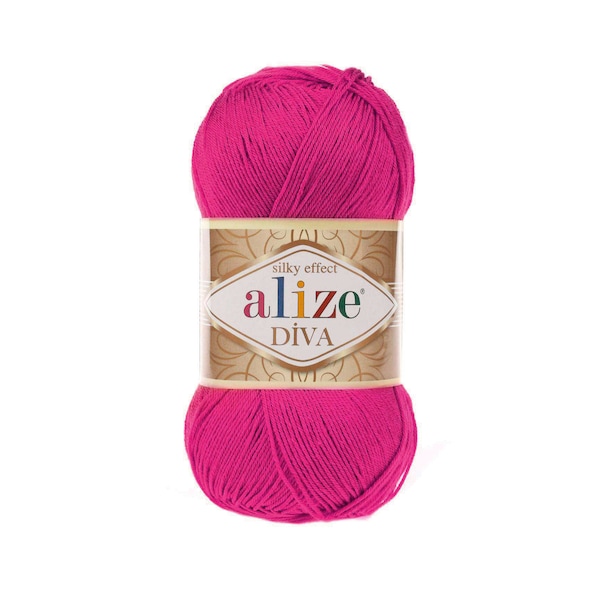 Alize Diva Yarn Knitting Crochet Yarn 100g Diva Wool Yarn Silk Effect Soft Crochet Knit Many Colors