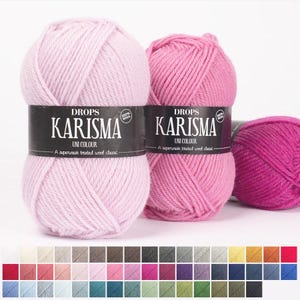 Fio de lã superwash Drops Karisma, fio de peso DK DROPS KARISMA, fio de tricô, fio de crochê