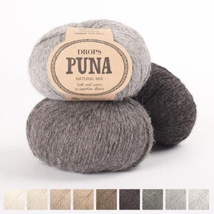 Drops Puna, light worsted / DK weight alpaca wool yarn for knitting