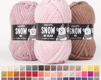 Chunky wool yarn, Bulky yarn, DROPS SNOW, ESKIMO, Felting yarn, Feltable yarn, Winter yarn, Knitting yarn, Crochet yarn