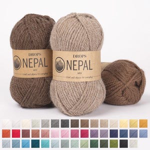 Knitting yarn DROPS Nepal, alpaca yarn, drops yarn, Wool yarn, Aran yarn, Worsted yarn, Soft chunky yarn, Warm yarn, winter  sweaters yarn