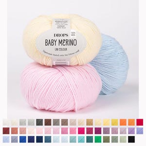 DROPS Baby Merino Garn, weich 100% Merino Wolle, Feingewicht, 50g Strang - Perfekt für Babykleidung, Stricken, Häkeln & DIY-Projekte