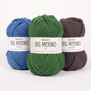 Fio DROPS Big Merino – 100% lã merino macia, fio grosso para tricô e crochê, quente, superlavável, perfeito para suéteres e acessórios