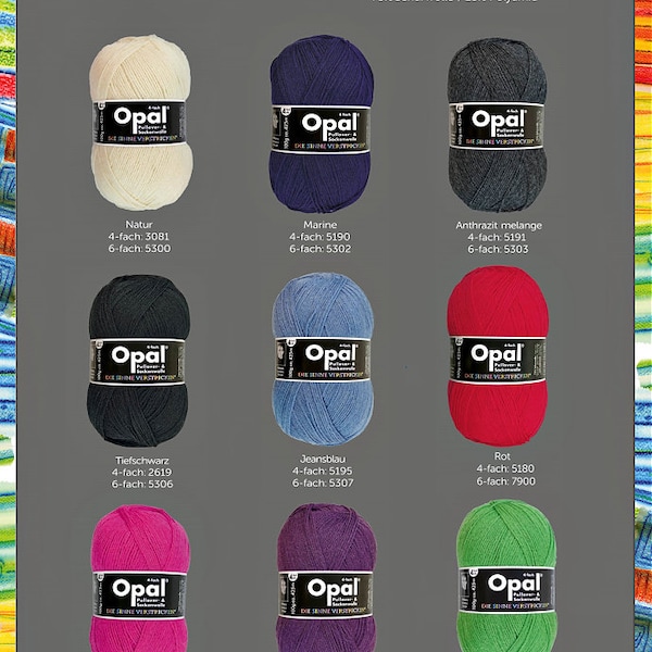 Wool blend sock yarn - Superwash yarn - Knitting wool yarn - Socks yarn - Opal Uni 6ply sock yarn - Yarns wool - DK weight sock yarn