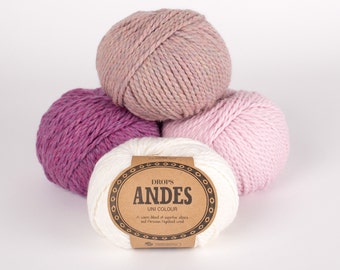 Laine Drops Andes, alpaga et laine super volumineuse / épaisse pour tricoter