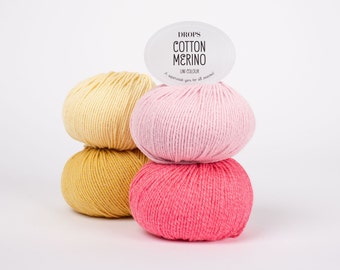 Drops Cotton Merino, fil superwash en coton et laine mérinos pour tricoter