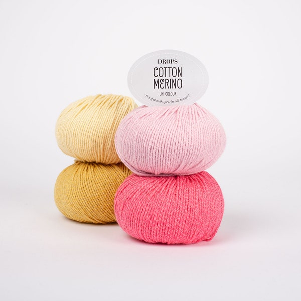 Drops Cotton Merino, cotton and merino wool superwash yarn for knitting