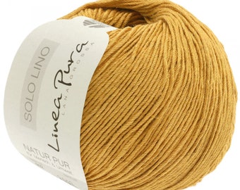 linen knitting yarn, crochet yarn  Lana Grossa Solo Lino, linen viscose yarn, summer fiber, sport weight yarn, 50g = 120 m / 131 yd