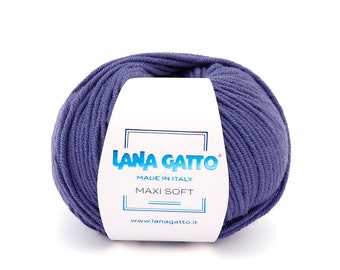 Laine mérinos aran Superwash - Lana Gatto MAXI SOFT - Laine mérinos à tricoter - 50 g 90 m - Laine douce