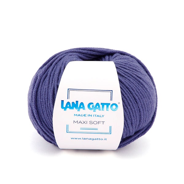 Lana Gatto MAXI SOFT - Merinowolle Garn zum Stricken - 50 g, 90 m - Weiches Wollgarn