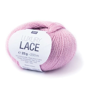 Rico Design Luxury Lace yarn, Merino virgin wool and Silk blend, lace weight yarn, 25 g ball