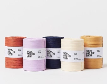 Raffia yarn crochet, RA-RA RAFFIA yarn, paper yarn for crochet by Wool and the Gang, summer yarn for hats, baskets, bags - 14 colours