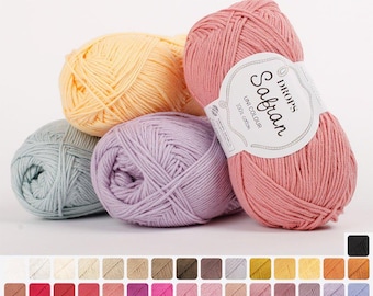 Summer Cotton Yarn – DROPS Safran, Light Sport Weight, 100% Natural Egyptian Cotton for DIY Projects