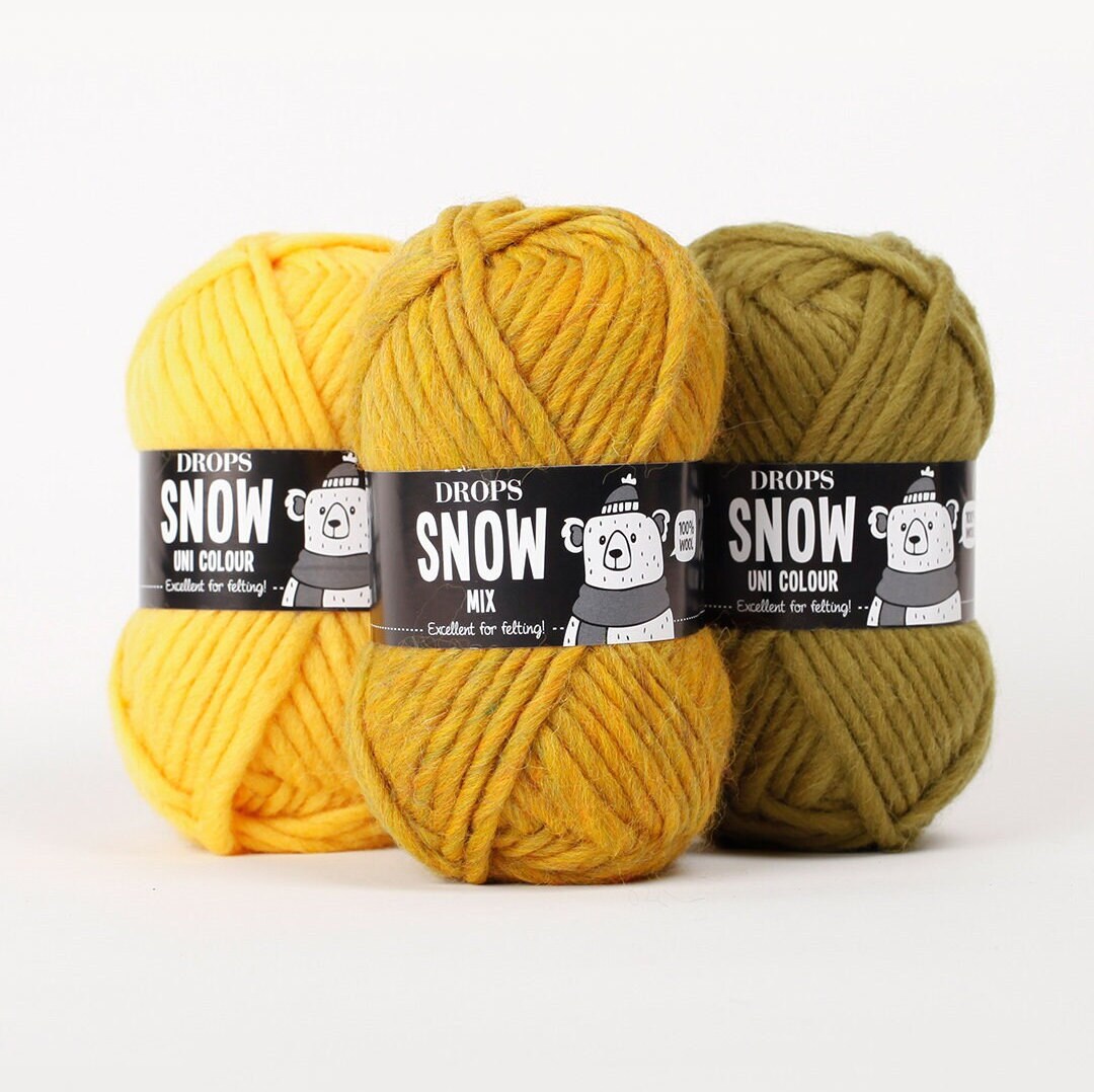 Chunky Wool Yarn Big Yarn Bulky Yarn DROPS SNOW ESKIMO Yarn Felting