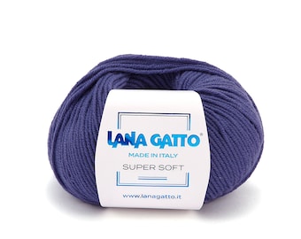 Fil de laine mérinos vierge extrafine pure Lana Gatto super doux, poids DK, 137 yards (125 mètres), 50 grammes (1,76 onces), fil doux