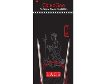 Aiguilles à tricoter circulaires en dentelle rouge ChiaoGoo, plusieurs tailles 1,5 - 15 mm / 40, 60, 80, 100, 120, 150 cm | 16, 24, 32, 40, 47, 60 pouces |