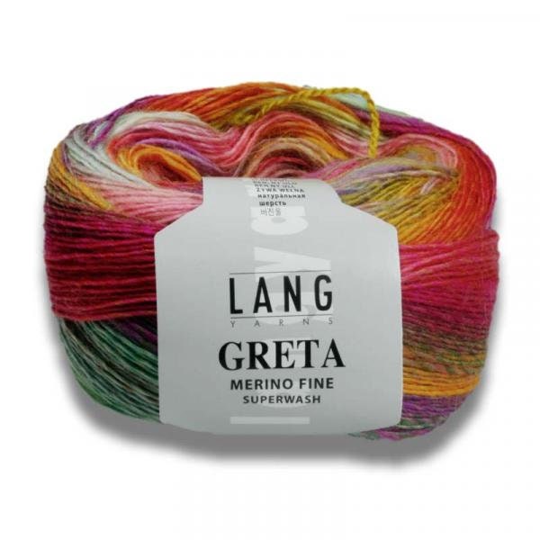 Laine mérinos auto-rayante Lang Yarns Greta, pure laine mérinos, fil dégradé, fil dentelle