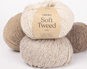 Drops Soft Tweed, DK weight merino wool and alpaca yarn