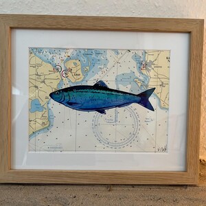 Aquarela marítima/imagem impressa em tela no mapa náutico decoração impressão moldura