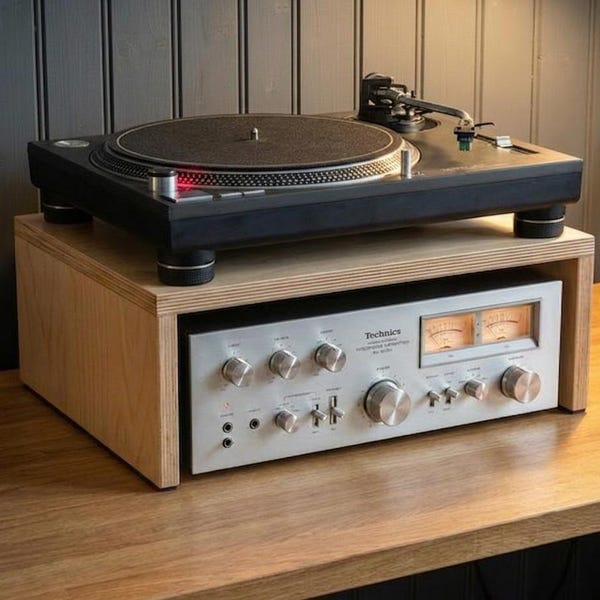 Sturdy plywood stand / riser for your turntable/vinyl record player.