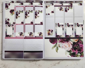 Kit hebdomadaire Passion Planner - Dark Purple Floral