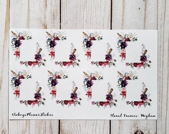 Floral Frames/Corner Stickers- Meghan