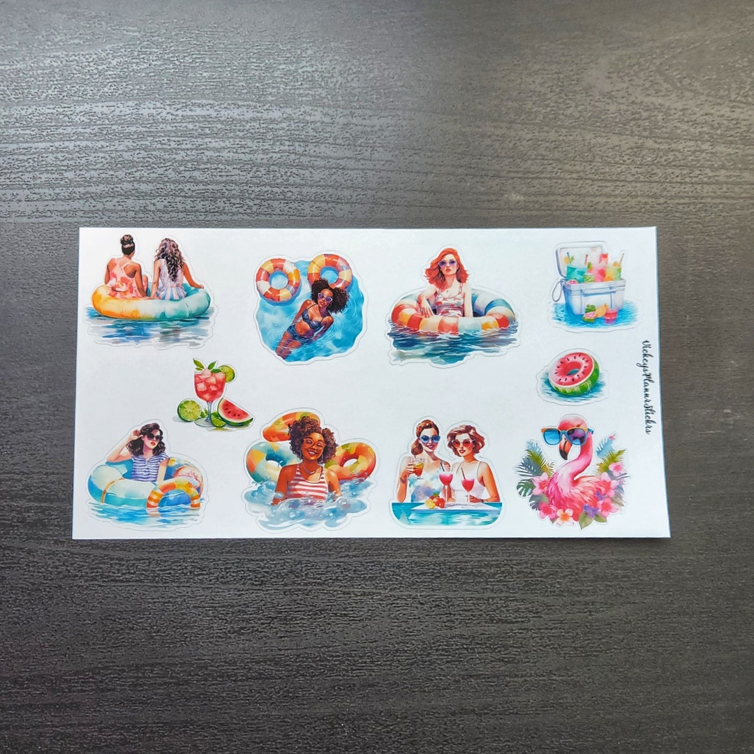 Pool Party Deco Stickers - Etsy
