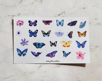 Purple and Blue Butterflies stickers
