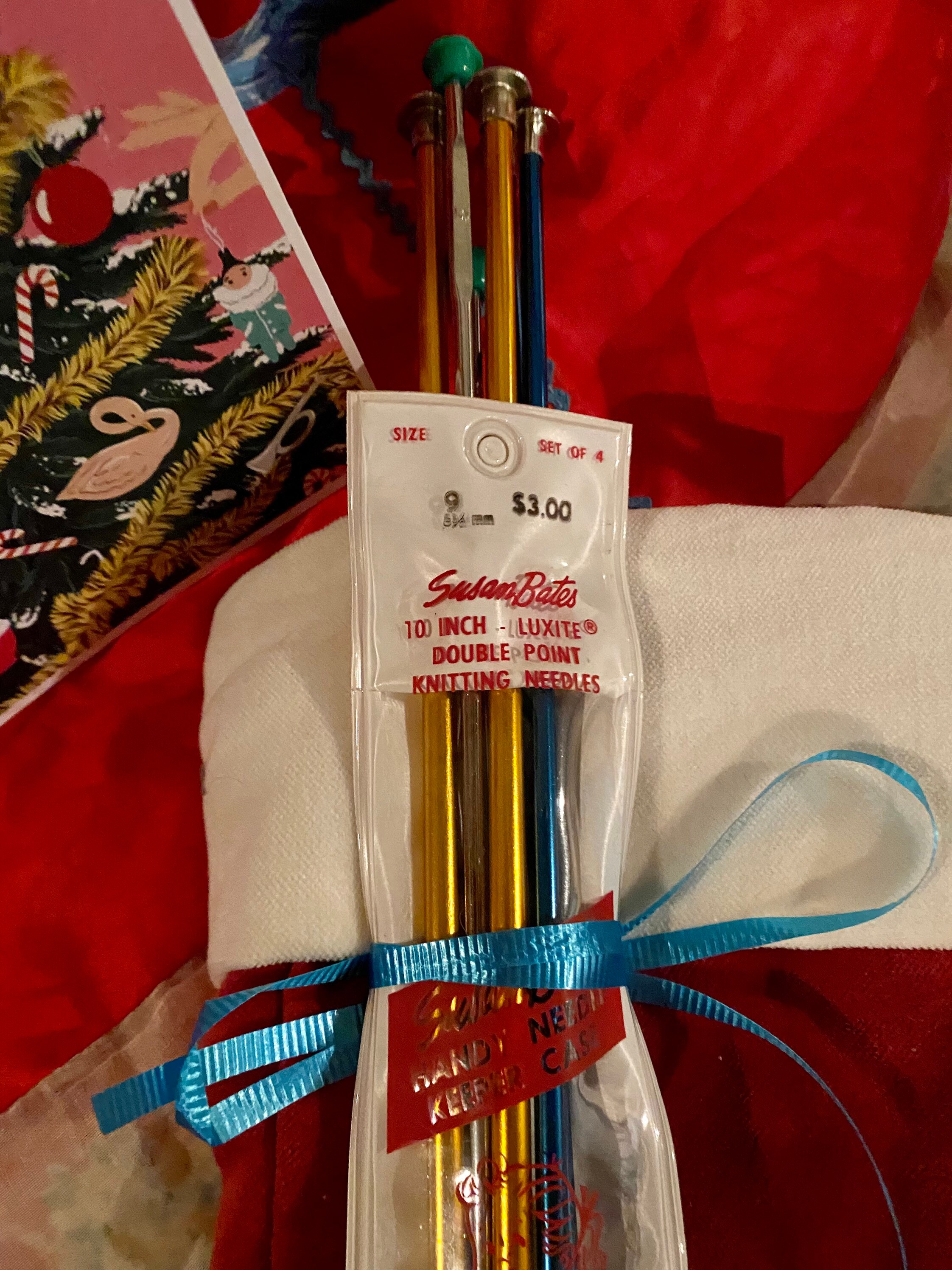 Vintage Susan Bates Blue, Gold, and Silver 10 Inch Luxite Knitting ...