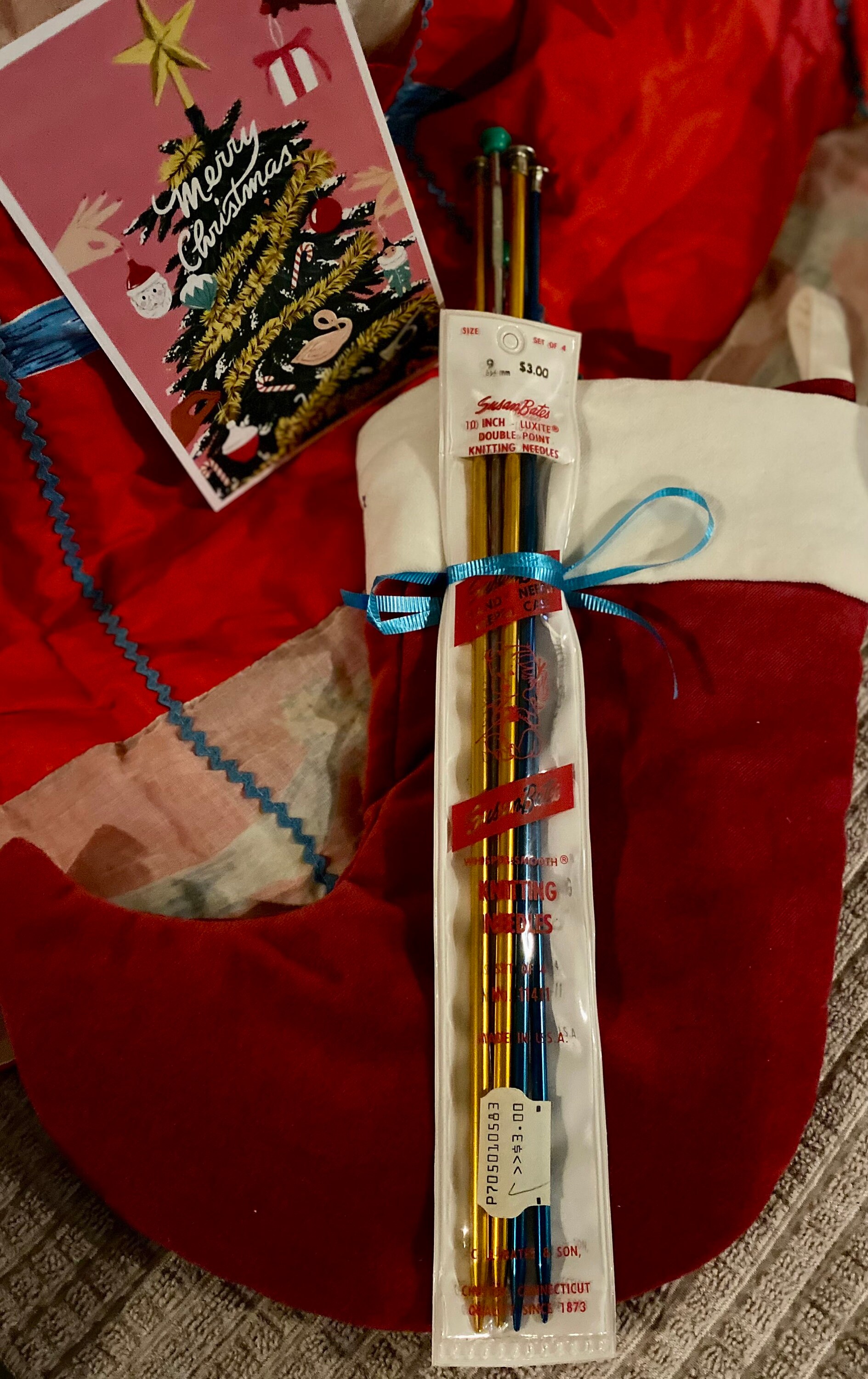 Vintage Susan Bates Blue, Gold, and Silver 10 Inch Luxite Knitting ...