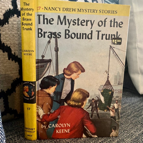 Nancy Drew #17 Mystery of the Brass Bound Trunk. Vintage 1960s Orig Book