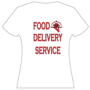 2 Ladies Food Delivery Service Cotton T Shirts