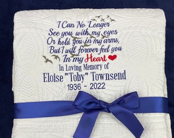 Memorial Quilt Customized | Bereavement Gift | Sympathy | Remembrance Gift | Memorial Blanket | Hug Blanket | Funeral Gift