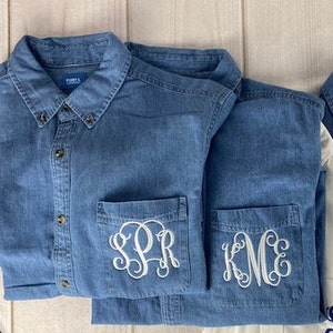 Wedding Party Shirt | Oversized Casual Shirts for Bachelorette Party | Wedding Get Ready Robe | Shacket | Monogrammed Shirts | Denim Shirts