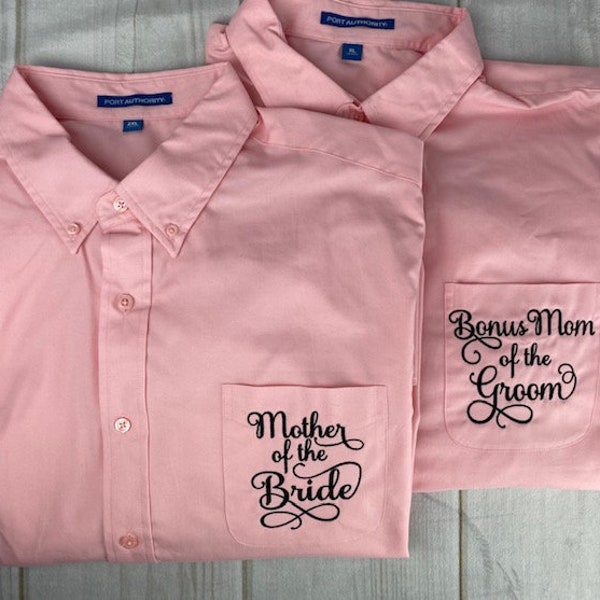 Pink Mother of the Bride or Mother of the Groom Shirts l Get Ready Shirt l  Wedding Party Shirts l  Button Down Shirts l  Bridal Party Gifts