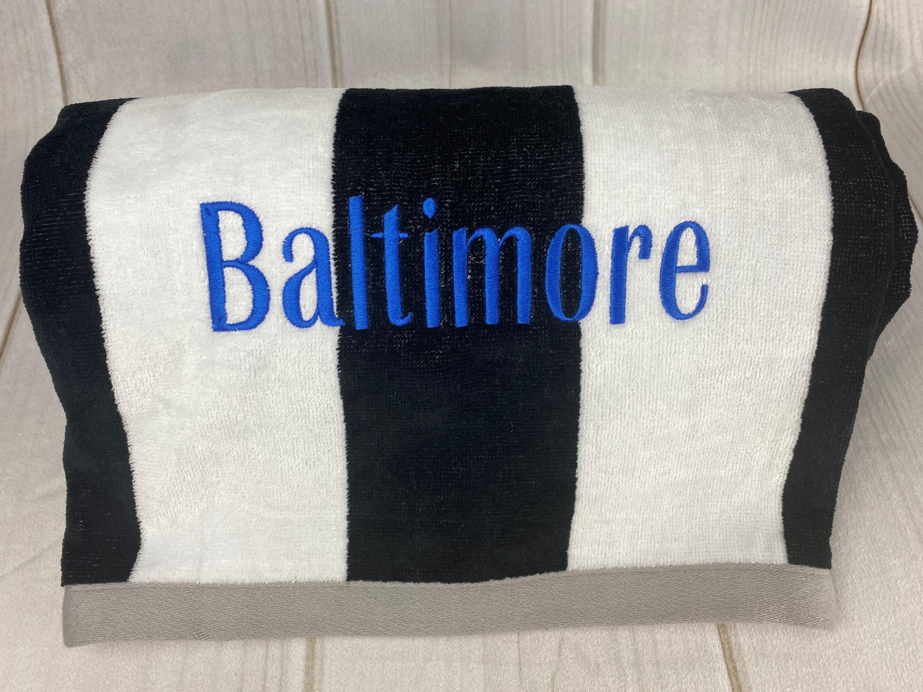 Custom Striped Personalized Oversized Beach Towel l Camp Towel Etsy