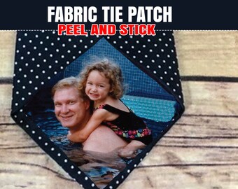 TEMPORARY Custom Photo Patch for Ties, Father of the Bride, Groom Gift, Anniversary gift, Wedding Gift, Fathers Day Gift, Husband Gift ECO