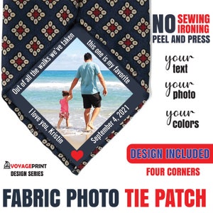 The Original Full Color Adhesive Peel and Press Tie Patch for Weddings, Memorials, Father of the Bride, Groom Gift Bride Reveal