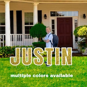 Custom Glitter Lawn Letters: Party Yard Sign Decor