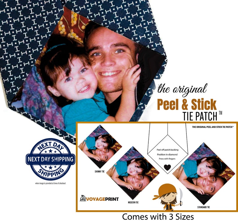 Peel & Stick Tie Patch for weddings, father of the bride, Groomsmen