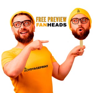 Custom Face on a Stick: Photo Board Fan Head for Parties