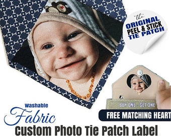 Premium Custom Photo Patch for Ties,  Father of the Bride, Groom Gift,  Anniversary gift, Wedding Gift, Fathers Day, Husband Gift Valentines