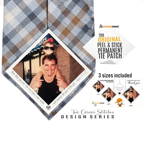 Photo Tie Patch, Peel and Stick, Father of the Bride Gift